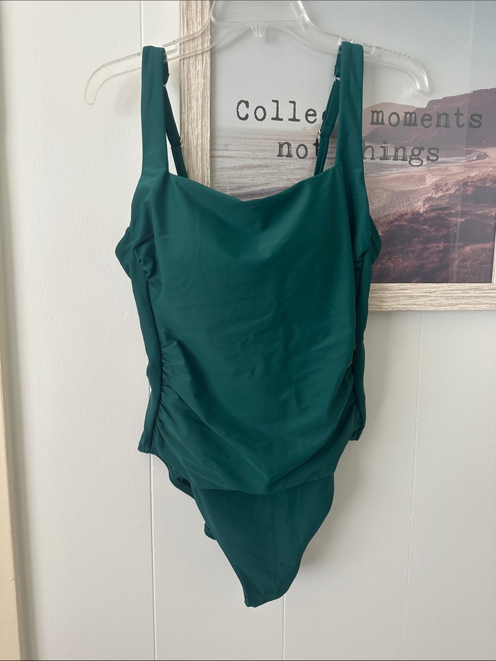 NWOT Size Large (12-14) Shade & Shore Teal Green One-Piece Swimsuit - Picture 3 of 6